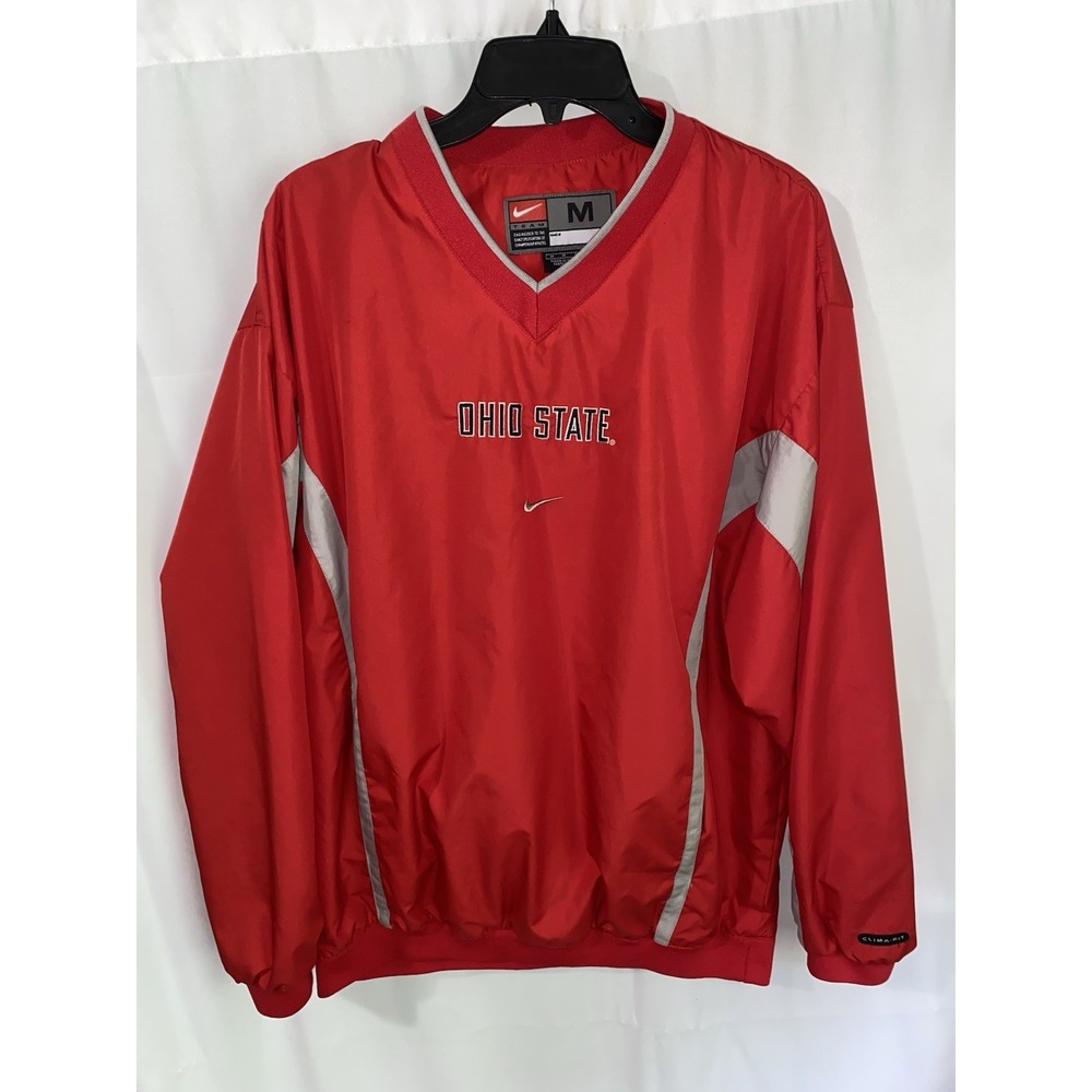 Vintage Nike Center Swoosh Ohio State Buckeyes ClimaFit Windbreaker Jacket Men M